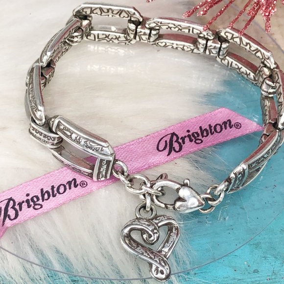 Brighton Open Rectangle Link Silver Heart Bracelet - Picture 4 of 8